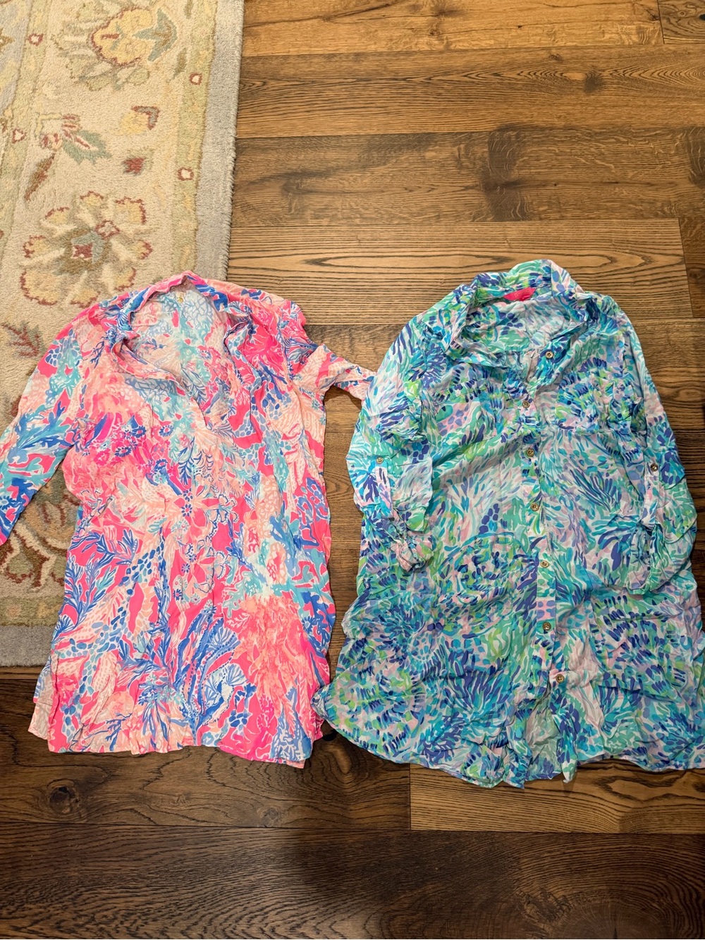 Lilly Pulitzer Pink & Blue Printed Swim Coverup (Pair)